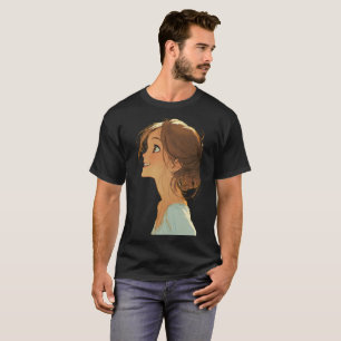 Dreamy Blonde Girl Aesthetic Art T-Shirt