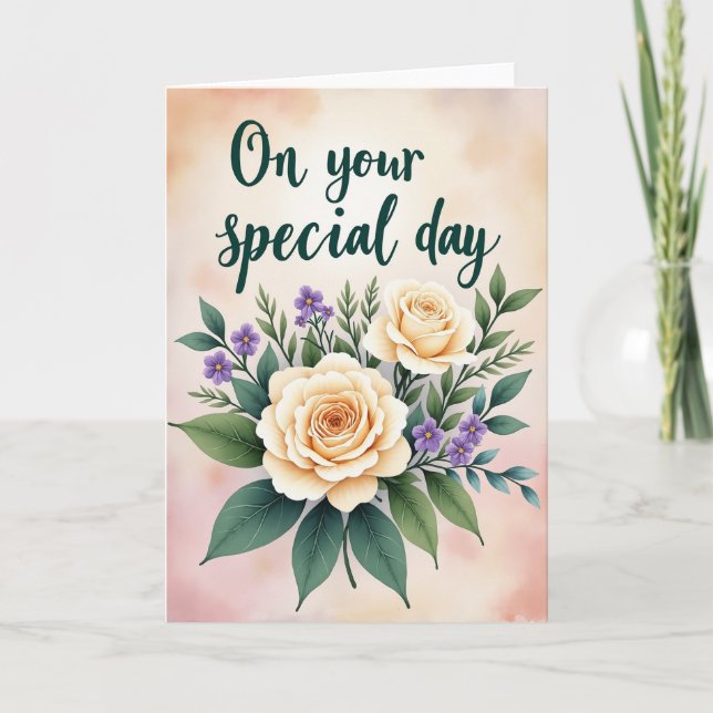 Dreamy Bloom Birthday Card (Front)