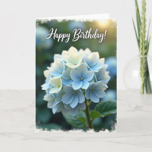 Dreamy Blue Floral Birthday Card