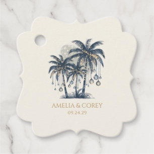 Dreamy Blue Palm Trees Favour Tags
