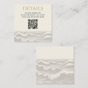 Dreamy Blue Palm Trees Wedding QR Code Enclosure Card
