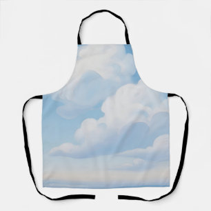 Dreamy Blue Sky Clouds Apron