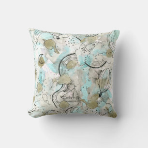 Dreamy Blue Skyscape and Sleepy Travels Cushion