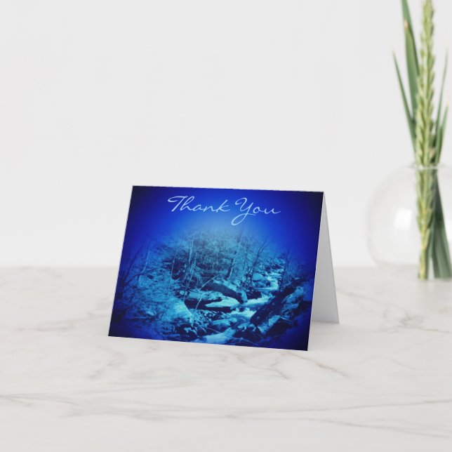 Dreamy Blue Stream Customisable Thank You Card (Front)