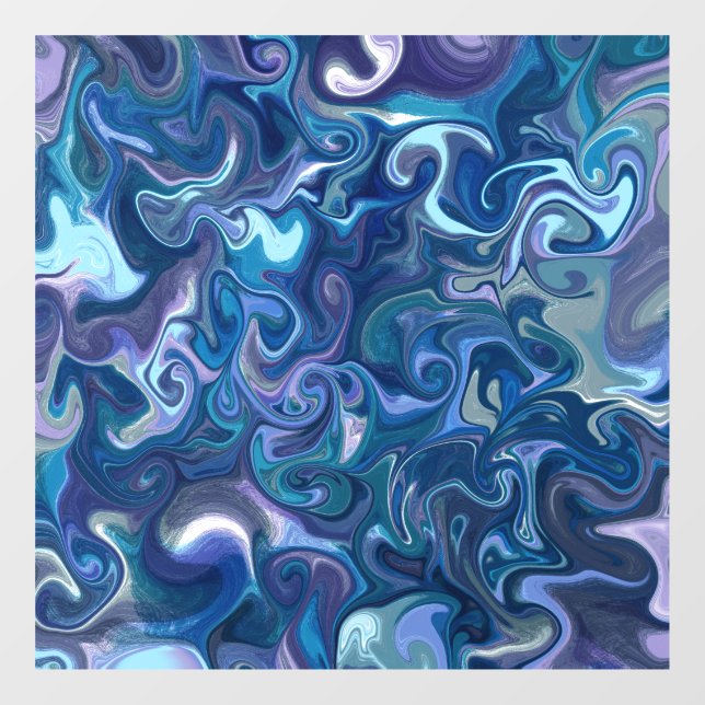 Dreamy Blue Swirls Window Cling (Sheet)