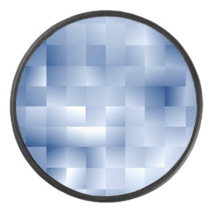 Dreamy Blue Tones in a Square Pattern Hockey Puck