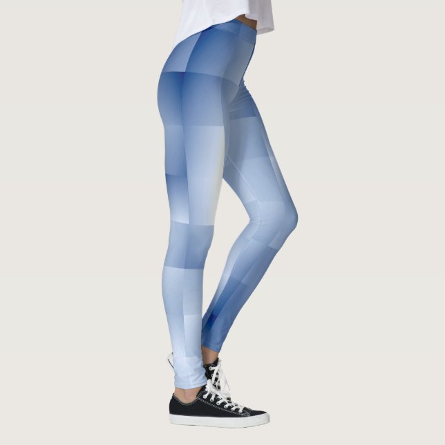 Dreamy Blue Tones in a Square Pattern Leggings (Right)