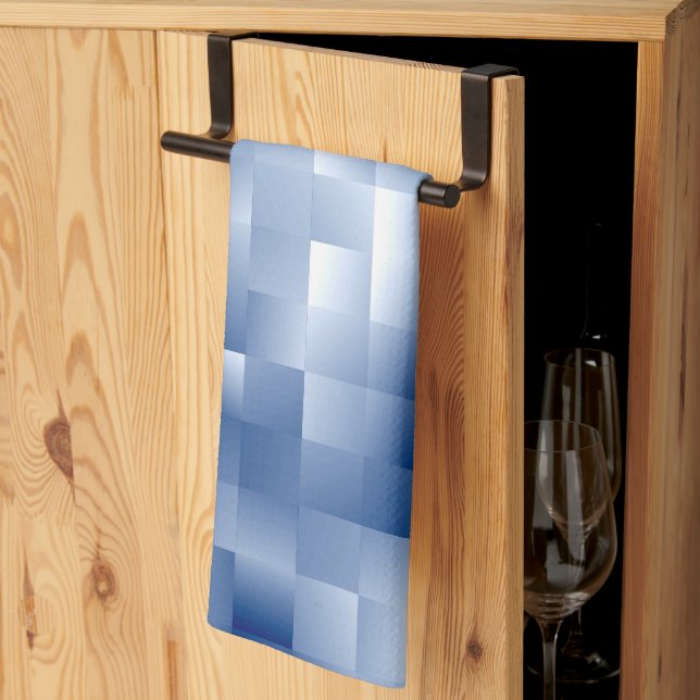 Dreamy Blue Tones in a Square Pattern Tea Towel (Thirds Fold)