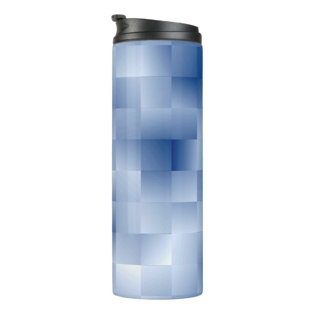 Dreamy Blue Tones in a Square Pattern Thermal Tumbler (Rotated Right)