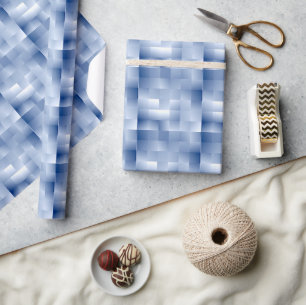 Dreamy Blue Tones in a Square Pattern Wrapping Paper