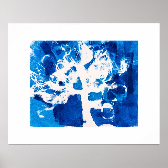 Dreamy Blue Tree Poster (Front)