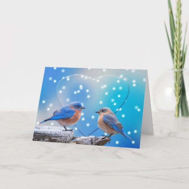 Dreamy Bluebirds Holiday Card (Front)