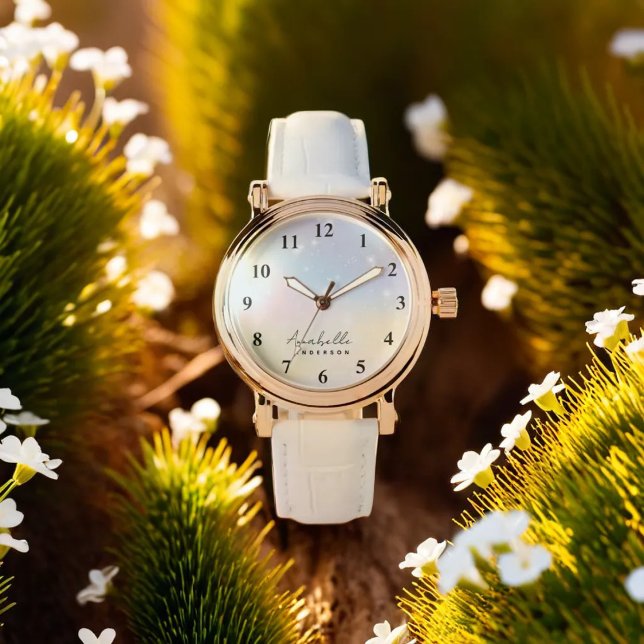 Dreamy Blush Glitter Customise Neutral Stylish Watch (Creator Uploaded)