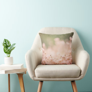 Dreamy Blush Wildflower Accent Pillow