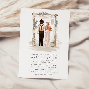 Dreamy Bohemian Beach Couple Wedding Invitation