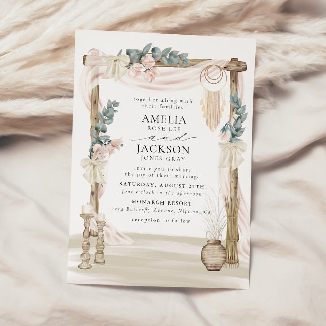 Dreamy Bohemian Beach Wedding Invitation (Creator Uploaded)