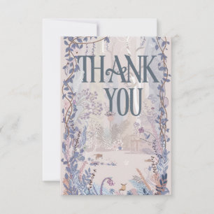 Dreamy Boho Greenery Woodland Thank You Card