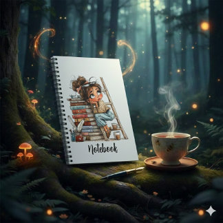Dreamy Bookish Girl – Aesthetic Reading & Coffee Notebook