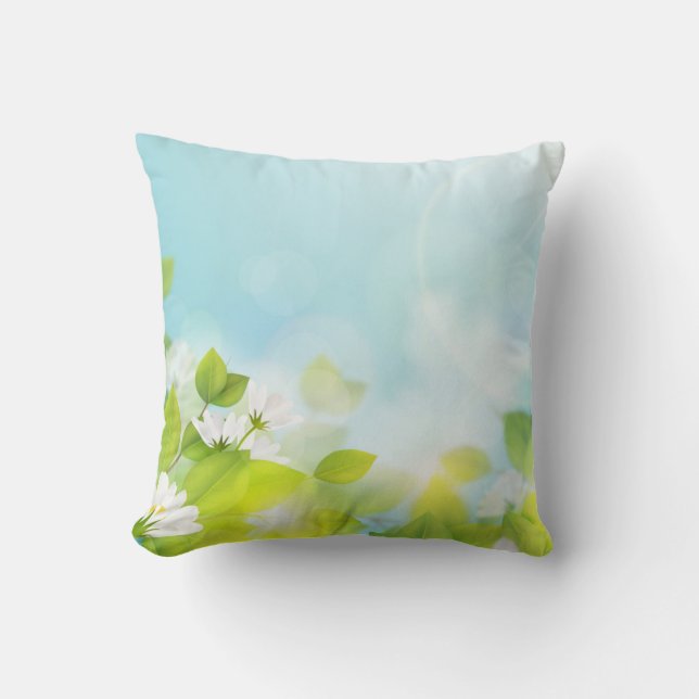 Dreamy Botanical Greenery Art Cushion (Front)
