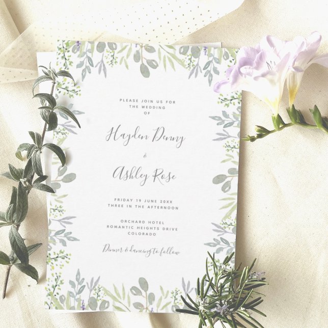 Dreamy botanical greenery Wedding Invitation (Creator Uploaded)