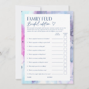 Dreamy Bridal Feud Trivia Shower Game Card