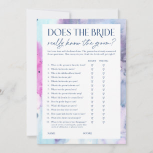 Dreamy Bridal Shower Bride & Groom Game Card