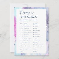 Dreamy Bridal Shower Songs Movie Trivia Game Card