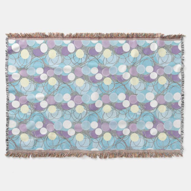 Dreamy Bubble Clouds Woven Throw Blanket (Front)