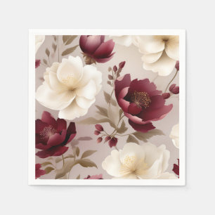 Dreamy Burgundy Flowers Napkin