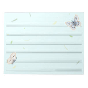 Dreamy Butterflies Music Manuscript Paper Musician Notepad