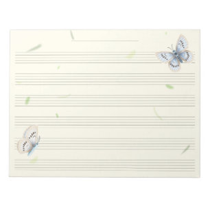 Dreamy Butterflies Music Manuscript Paper Musician Notepad
