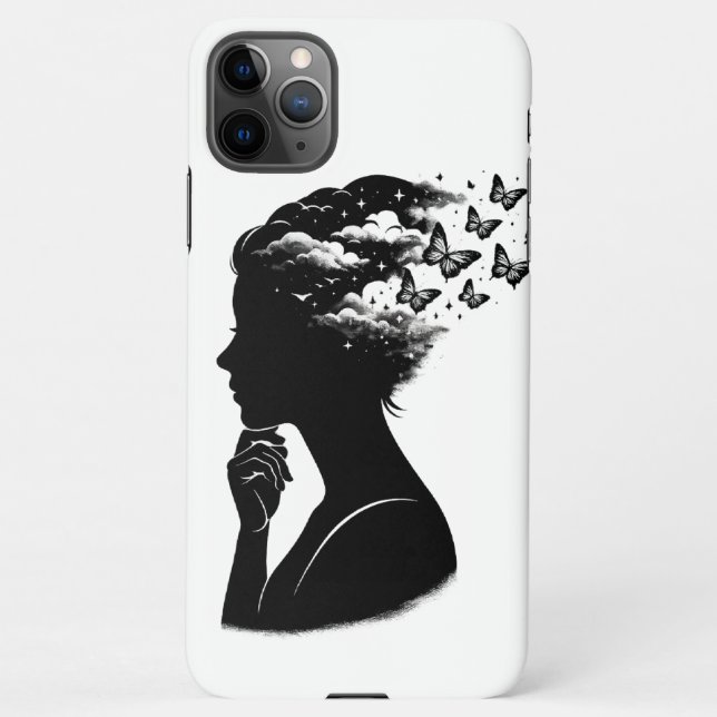 Dreamy Butterfly Cloud Silhouette Phone Case (Back)