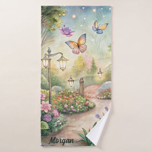 Dreamy Butterfly Garden Path - Enchanted Garden Bath Towel Set (Bath Towel)