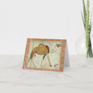 Dreamy Camel Monogram Notecard