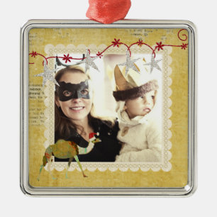 Dreamy Camel Vintage Gold Photo Ornament