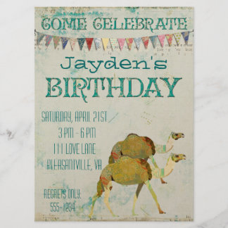 Dreamy Camels Birthday Invitation