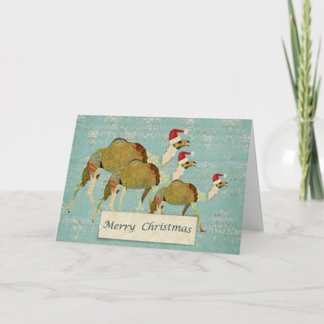 Dreamy Camels Christmas Card (Front)