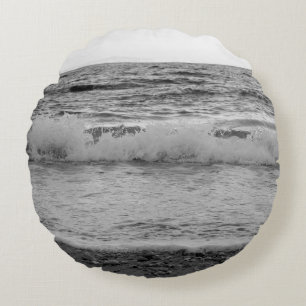 Dreamy Capri Ocean Sunset View 1 - BW Round Cushion
