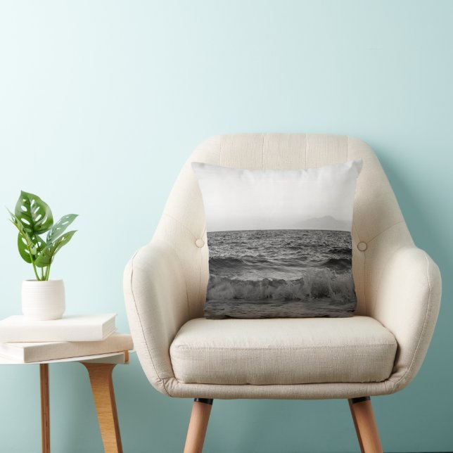 Dreamy Capri Ocean Sunset View 2 -BW Cushion (Chair)