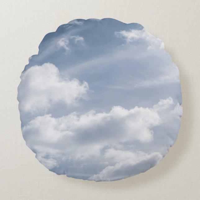 Dreamy Caribbean Clouds 12 Round Cushion (Front)