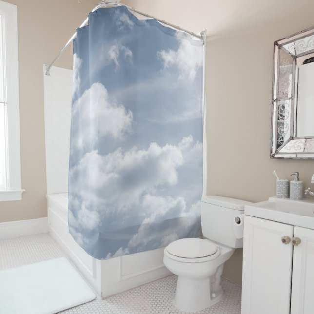Dreamy Caribbean Clouds 12 Shower Curtain (In Situ)