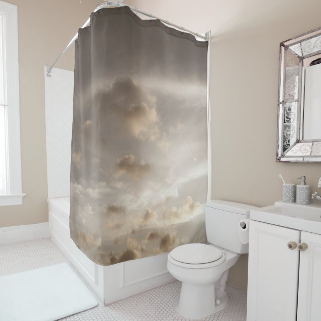 Dreamy Caribbean Clouds 5 Shower Curtain (In Situ)