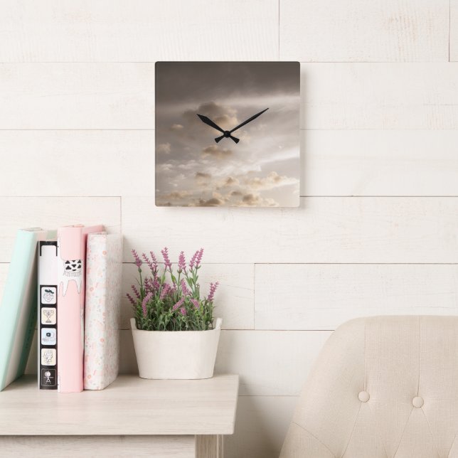Dreamy Caribbean Clouds 5 Square Wall Clock (Reading Room)