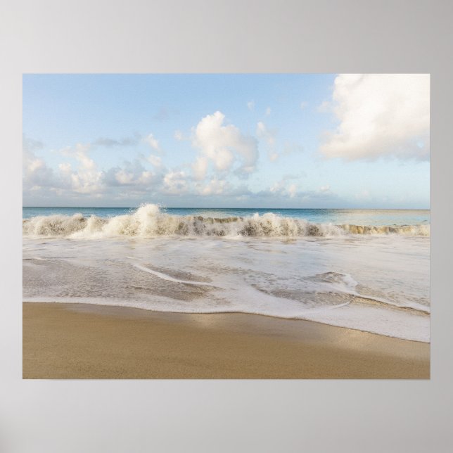Dreamy Caribbean ocean waves Poster (Front)