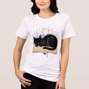 "Dreamy Cat on a Book" Tri-Blend Shirt