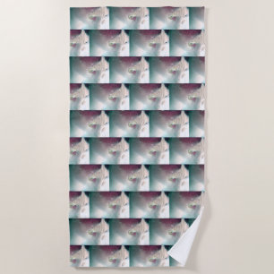 Dreamy Cat Portrait Beach Towel