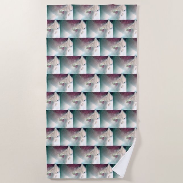 Dreamy Cat Portrait Beach Towel (Front)