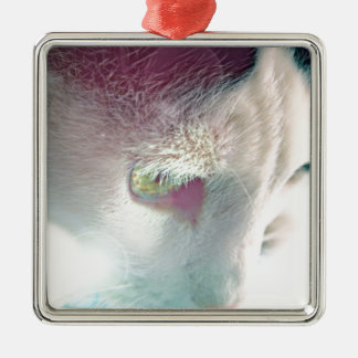 Dreamy Cat Portrait Metal Tree Decoration