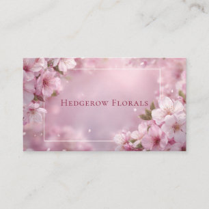 Dreamy Cherry Blossom Bokeh & Petals Business Card