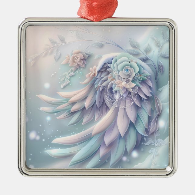 Dreamy Christmas Angel Wings Ornament (Front)